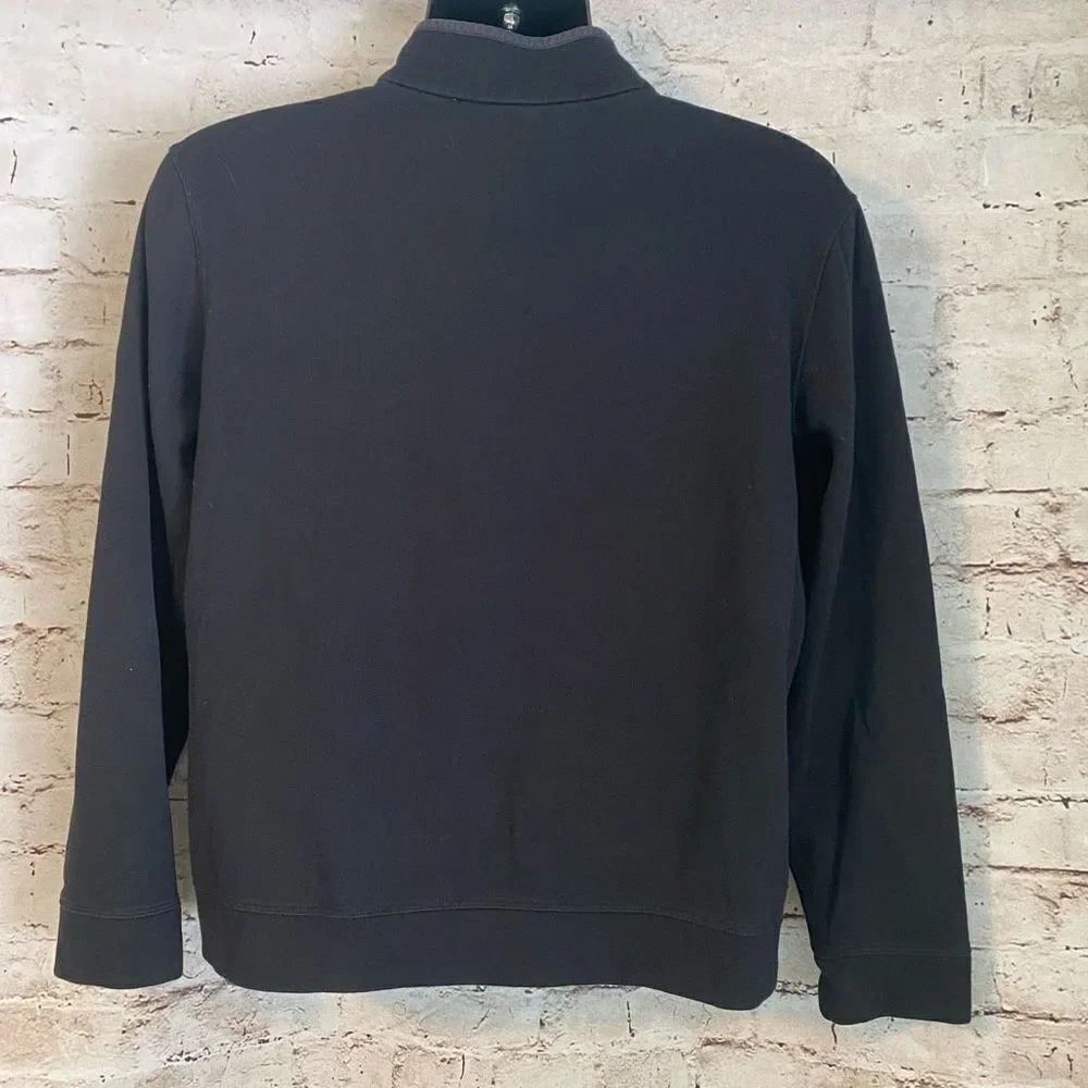Hugo Boss Regular Fit Quarter Zip Collared Sweater Black Pullover Men’s XL